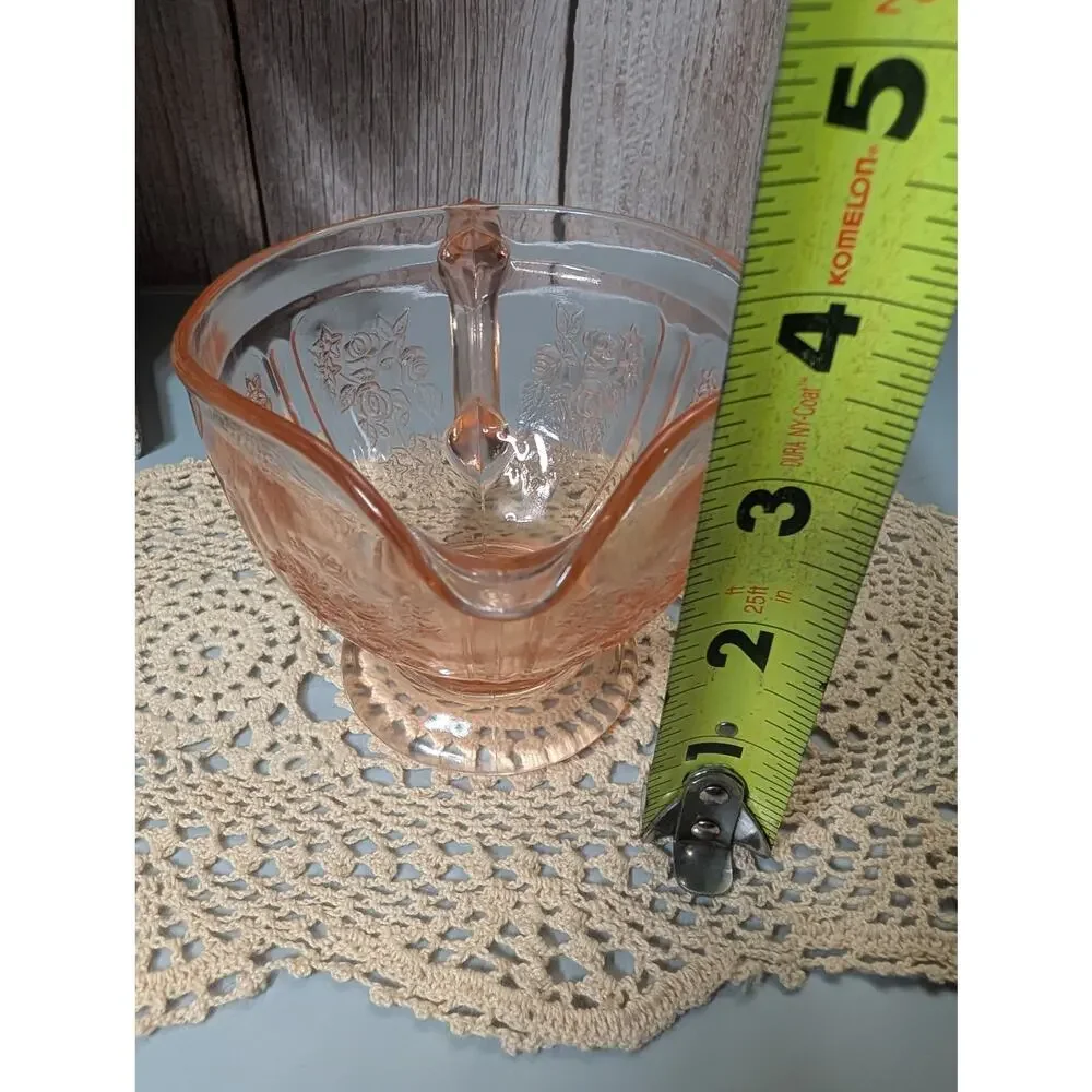 Federal Glass Pink Depression Glass Footed Creamer 